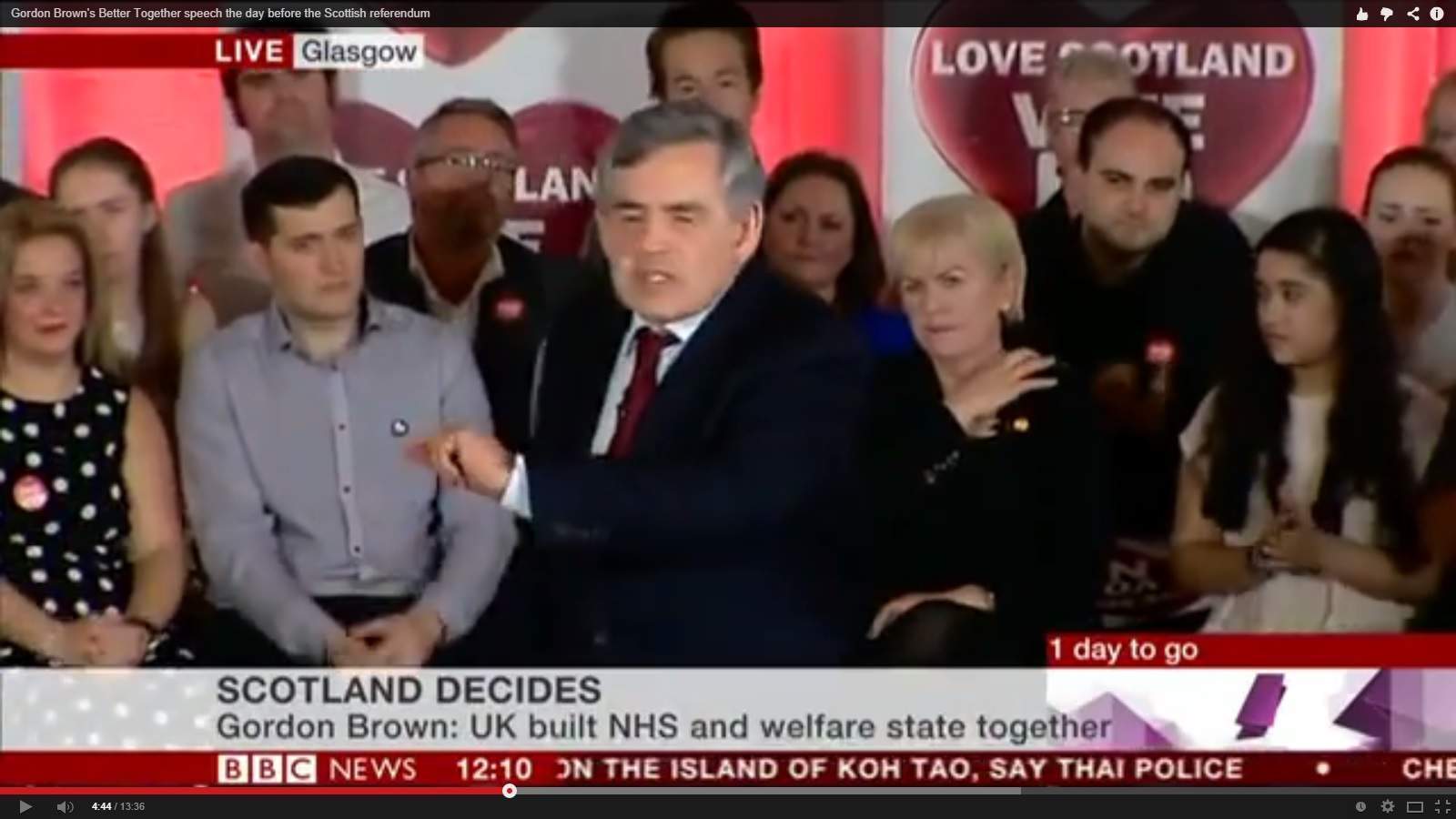 "Silent no more": Watch Gordon Brown's patriotic and passionate Scotland speech