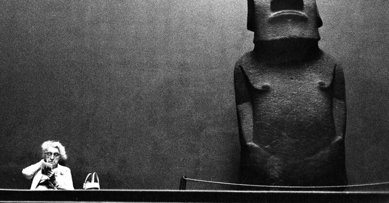 Tirage Albuminé Vintage - "Statue D'un Prêtre" - William Axon Mansell, British Museum, Mexico (circa 1875)