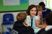 Bridget Phillipson at a school