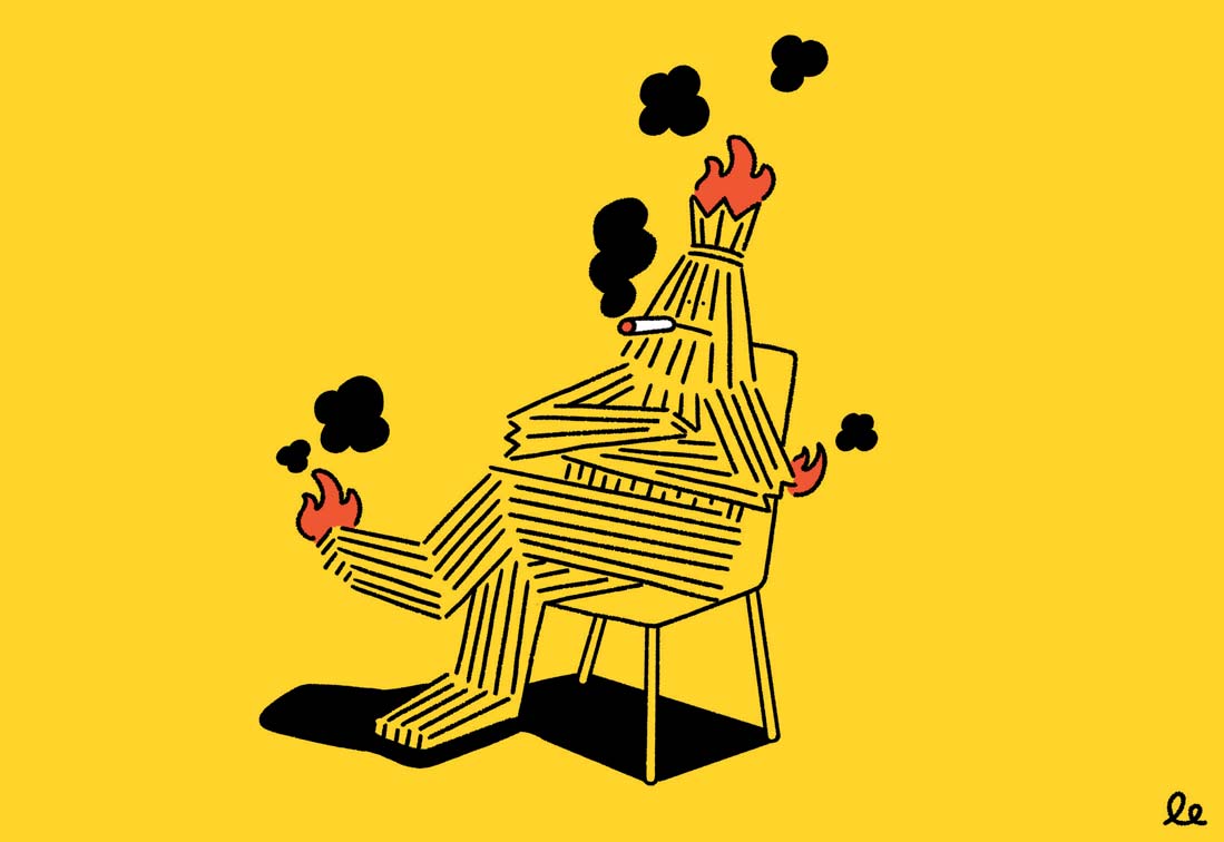 In Cambridgeshire, a straw bear burns to the ground